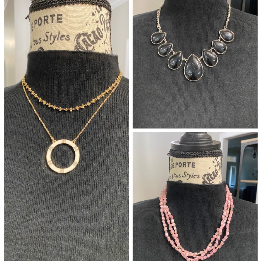 Gold and Pink Necklace Set